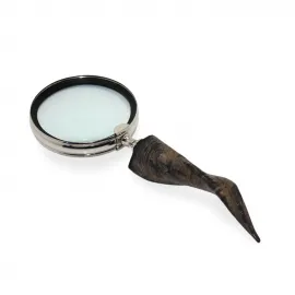 El Yapımı Otantik Boynuz Saplı Dekoratif Büyüteç - Şık Okuma ve Koleksiyon Objeleri