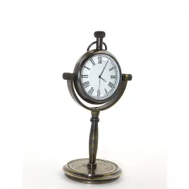 Masa Üstü Antik Pirinç Roman Rakamlı Dekoratif Ofis ve Ev Saati Aksesuarı