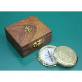 Lüks Ahşap Kutulu Pirinç Pusula: Antik Denizci Temalı Ev Ofis Dekorasyonu Hediye