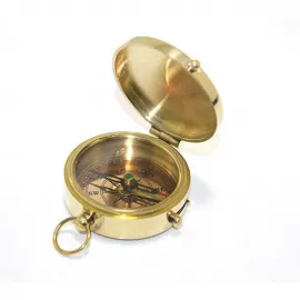 Antika Görünümlü Pirinç Kapaklı Cep Pusulası - Navigasyon ve Dekorasyon İçin İdeal Hediye