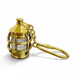 Pirinç Denizci Gemi Lambası Anahtarlık - Vintage Marin Tarzı Dekoratif Hediyelik Eşya