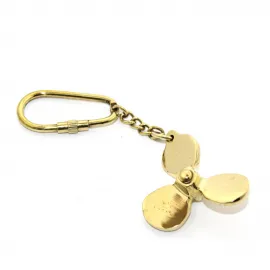 El Yapımı Pirinç Pervane Tasarımlı Denizci Anahtarlık | Şık ve Dayanıklı Özel Hediye