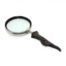 El Yapımı Antik Tasarım Boynuz Saplı Büyüteç - Okuma ve Koleksiyon İçin Şık Dekoratif Aksesuar