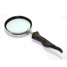 El Yapımı Antik Tasarım Boynuz Saplı Büyüteç - Okuma ve Koleksiyon İçin Şık Dekoratif Aksesuar