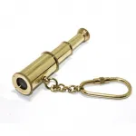 Gerçek Çalışan Mini Dürbünlü Pirinç Anahtarlık | Denizci Temalı Vintage Hediye Objesi