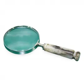 Zarif Pirinç Çerçeveli El Büyüteci: Şık Okuma ve Hobi Merceği - 22x10 Cm