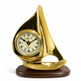 Dekoratif Pirinç Yelkenli Gemi Masa Saati – Ev ve Ofis İçin Şık Denizci Temalı Dekor