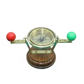 Denizci Temalı Antika Görünümlü Masa Üstü Pirinç Filika Pusulası: Ev ve Ofis Dekoru