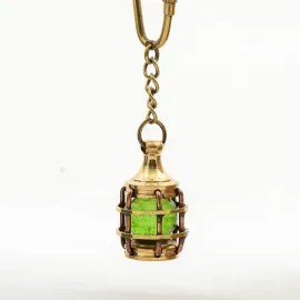 El Yapımı Pirinç Gaz Lambası Tasarımı Anahtarlık | Vintage Stil Dekoratif Aksesuar