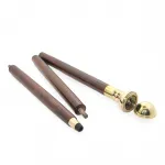 Antika Tarzı Pirinç Pusulalı Ahşap Baston – Seyahat ve Koleksiyon İçin Şık Yürüyüş Çubuğu