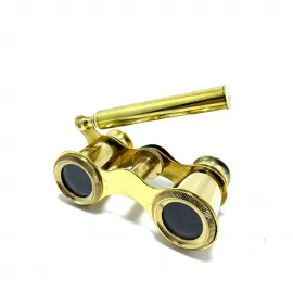 Zarif Antik Pirinç Opera Dürbünü: Katlanabilir Saplı Vintage Koleksiyonluk Tiyatro Hediyesi