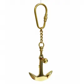 Deniz Temalı Şık Pirinç Çapa Anahtarlık – Dayanıklı ve Özel Tasarım Anahtar Aksesuarı