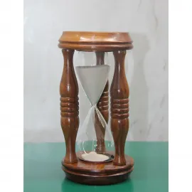 El Yapımı Masif Ahşap Çerçeveli Dekoratif Kum Saati | Estetik Ev ve Ofis Masaüstü Zamanlayıcı