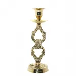 El Yapımı Oymalı Parlak Pirinç Tekli Şamdan | Vintage Tarzı Ev Dekorasyonu Aksesuarı