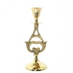 El Yapımı Tekli Pirinç Şamdan – Zarif Tasarım Ev Dekorasyonu Mumluk – 17 CM