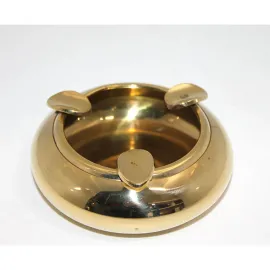 Zarif Pirinç Küllük | 10 cm Parlak Metal Estetik Tasarım | Ev ve Ofis Dekorasyonu