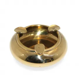 Zarif Pirinç Küllük | 10 cm Parlak Metal Estetik Tasarım | Ev ve Ofis Dekorasyonu