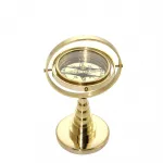 Antik Görünümlü Pirinç Masaüstü Pusula | Dekoratif Gimbal Mekanizmalı Navigasyon Aleti