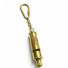 Marin Temalı Pirinç Düdük Anahtarlık: Dayanıklı Metal, Şık Tasarım ve Kullanışlı Karabina