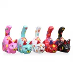 El Boyaması Ahşap Dekoratif Kedi Biblo | Canlı Renklerde Ev Ofis Dekorasyonu