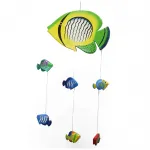 El Yapımı Tropikal Ahşap Balıklı Rüzgar Çanı Ev ve Bahçe İçin Dekoratif Obje