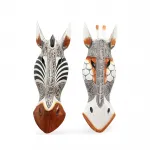 Otantik Afrika Temalı El Oyması Ahşap Duvar Maskesi | Dekoratif Ev Objesi