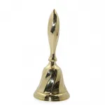 Zarif Masif Pirinç El Çanı - Dekoratif Klasik Burgulu Tasarımlı 15 cm Servis Zili