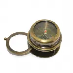 Vintage Pirinç Pusula | Katlanabilir Denizci Temalı Dekoratif Antik Yön Bulucu Hediye