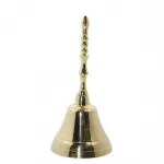 Parlak Cilalı Tamamı Pirinç 17 cm Dekoratif ve Fonksiyonel El Çanı Masa Zili