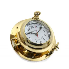 Denizci Temalı Lumbuz Tasarımlı Antik Görünümlü Pirinç Duvar Saati – Zamana Estetik Bir Dokunuş