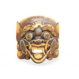 El Yapımı Ahşap Bali Tarzı Dekoratif Duvara Asmalı Maske | Etnik Oyma Sanatı Objesi