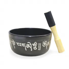 Siyah Metal Alaşım Tibet Meditasyon Şarkı Çanı – Yoga, Terapi ve Ruhsal Huzur İçin Ses Kasesi