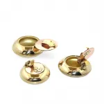 El Yapımı 3'lü Parlak Pirinç Kapaklı Küllük Seti Dekoratif Masaüstü Aksesuarı