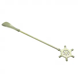 Lüks Dekoratif Dümen Temalı Uzun Saplı Pirinç Ayakkabı Çekeceği – Konfor ve Şıklık Bir Arada