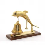 Deniz Esintisi Pirinç Yunus Balığı Masa Zili: Şık Dekoratif Biblo ve El Sanatları Objesi