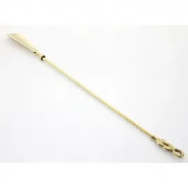 Pirinç Lüks Uzun Ayakkabı Çekeceği - Dekoratif Saplı Zarif Kerata 53 cm