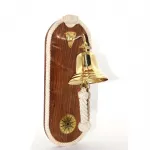 Nostaljik Denizci Temalı Duvara Asmalı Parlak Pirinç Çan, Ahşap Panelli Dekoratif Ev Çanı