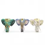 Duvara Asmalı El Yapımı Renkli Dekoratif Fil Kafası Biblo Obje Etnik Ev Ofis Dekoru