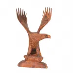 Uçuşa Hazır El Oyması Maun Ağacı Kartal Biblo, Zarif Sanat Eseri Ev ve Ofis Dekorasyonu İçin