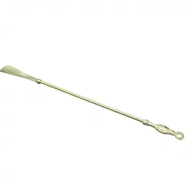 Zarif Uzun Saplı Pirinç Kerata Çekecek - 59 cm Metal Ayakkabı Giyme Yardımcısı