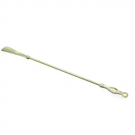 Zarif Uzun Saplı Pirinç Kerata Çekecek - 59 cm Metal Ayakkabı Giyme Yardımcısı