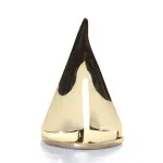 Şık Pirinç Yelkenli Obje 20 Cm - Modern Ev ve Ofis Dekorasyonu İçin Gold Biblo