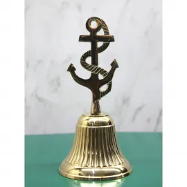 Denizci Temalı Pirinç Çapalı Dekoratif El Çanı – Antik Görünümlü Masa Zili
