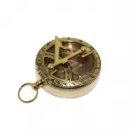 Nostaljik Pirinç Güneş Saati ve Pusula Kombinasyonu: Denizci Temalı Dekoratif Ofis Hediyesi