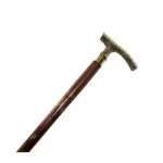 El Yapımı Pirinç Saplı Dekoratif Yürüyüş Bastonu - Zarif Ahşap Gövde ve Özel Tasarım Destek