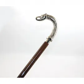 Geleneksel El Yapımı Fil Başlıklı Pirinç Baston: Koleksiyonluk Zarif Yürüyüş Aksesuarı