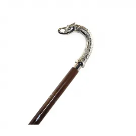 Geleneksel El Yapımı Fil Başlıklı Pirinç Baston: Koleksiyonluk Zarif Yürüyüş Aksesuarı