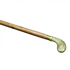 El Yapımı Pirinç Saplı Ahşap Baston | Klasik Şıklık ve Güçlü Destek | Koleksiyonluk Uzun Yürüyüş Çubuğu