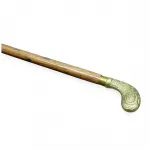 El Yapımı Pirinç Saplı Ahşap Baston | Klasik Şıklık ve Güçlü Destek | Koleksiyonluk Uzun Yürüyüş Çubuğu