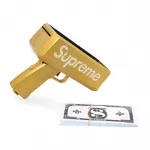 Altın Renk Supreme Logolu Para Saçma Makinesi Eğlenceli Parti ve Etkinlik Aksesuarı Oyun Seti